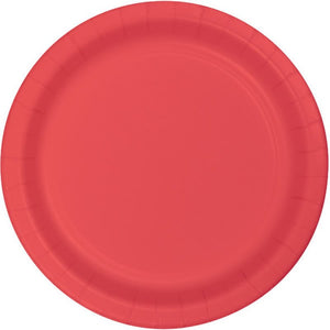 Coral Paper Plate