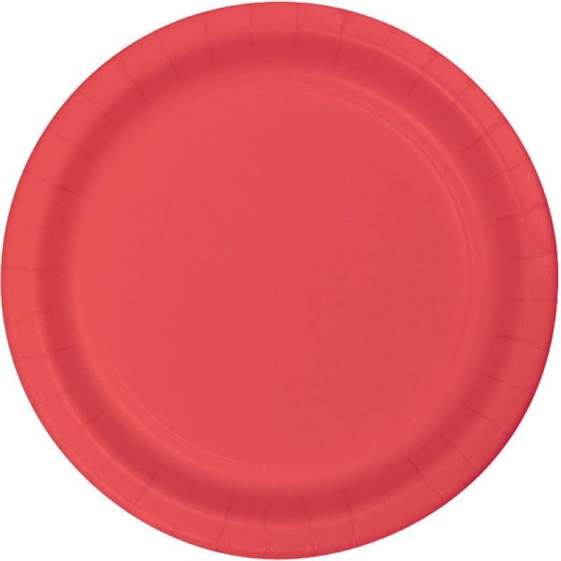 Coral Paper Plate